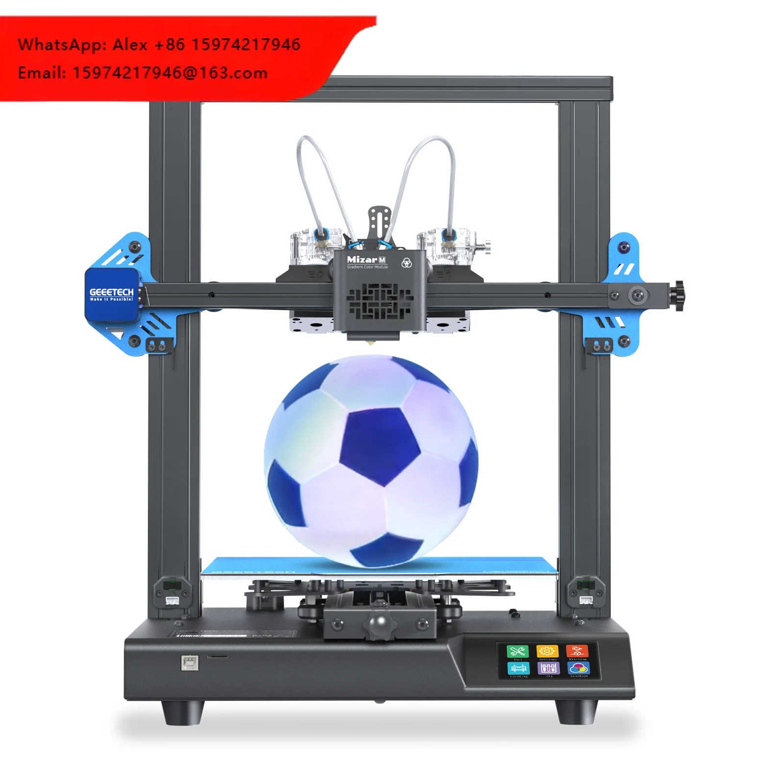 Impresora 3D Geeetech Mizar M, Extrusor Doble, Multicolor, Eje Z Dual, Controlador Silencioso TMC2208