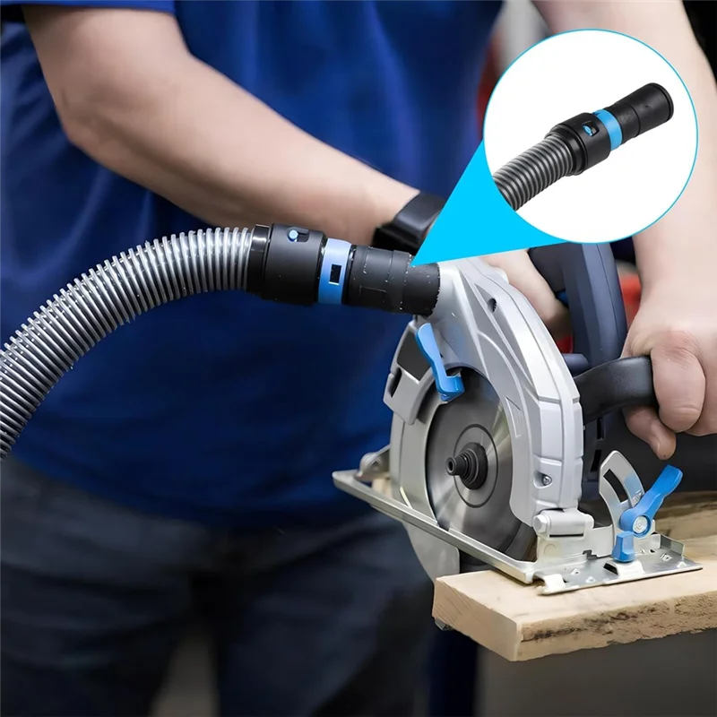 MOPHE-1 1/4 Inch By 17 Ft. Dust Collection Hose With 5 Adapters Fittings For Home Workshop Vacuums And For Power Tools