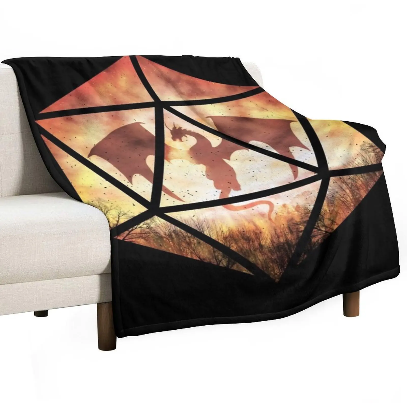 Fire Dragon D20 Throw Blanket Tourist Soft Beds Personalized Gift Blankets