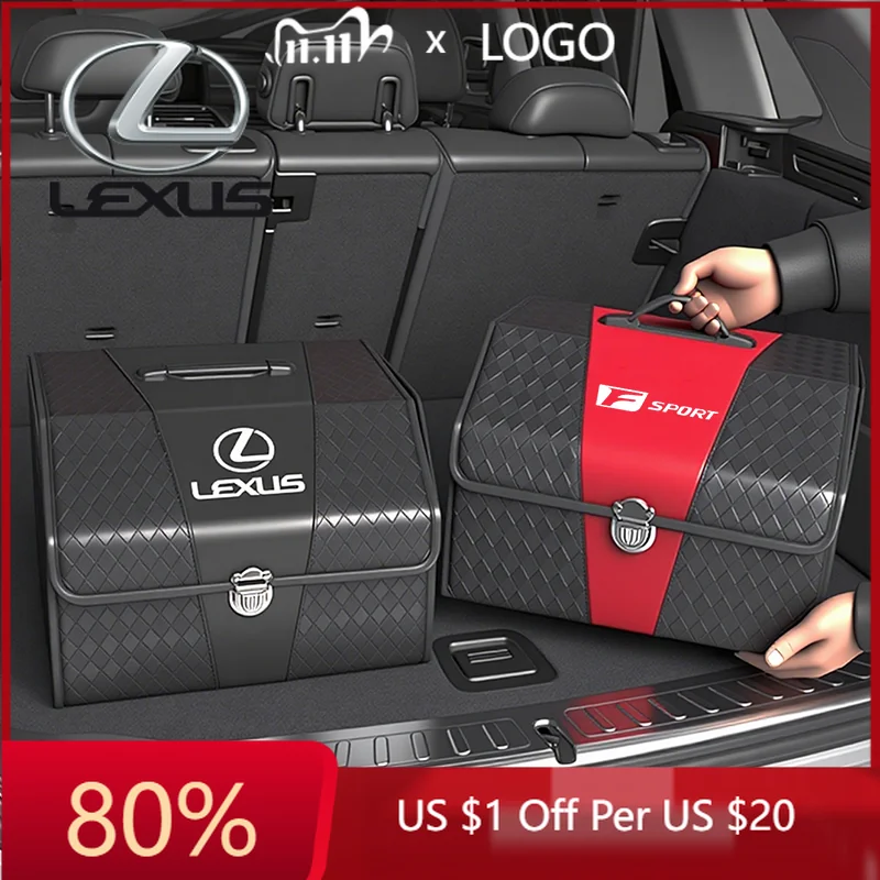 

2026 Hot Interior Stickers Lexus Car Trunk Leather Storage Box Stowing Tidying Bag For Lexus F SPORT ES RX NX LS UX LM LX GX LC
