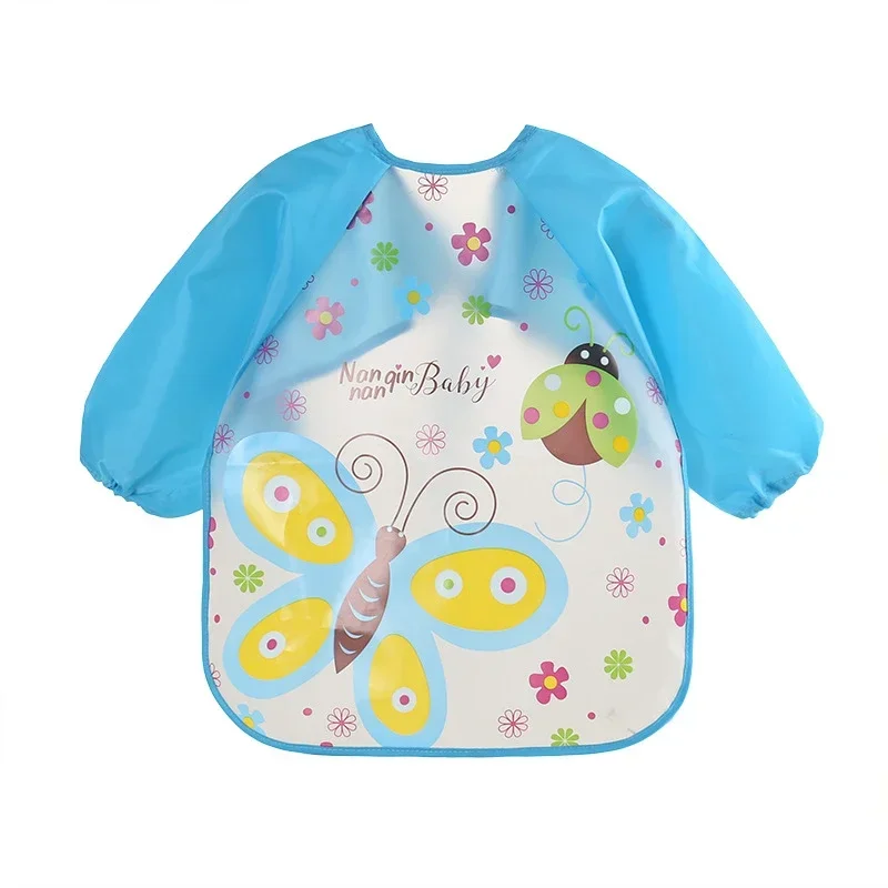 Cute Baby Bibs Waterproof Long Sleeve Apron Children Feeding Smock Bib Burp Painting Drawing Soft Toddler Clothing Bandana Bibs