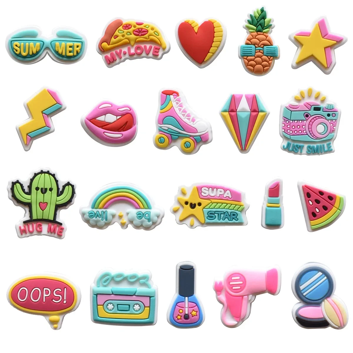 Beauty Makeup Shoe Charms Pin for Crocs Accessories Charms Clogs Bubble Slides DIY Shoe Decoration Buckle Friends Party Gifts