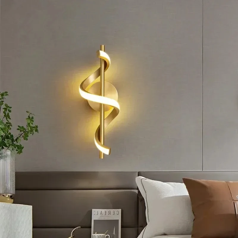 LED Wall Lamp Nordic Bedroom Bedside Minimalist Sconce Black White Gold Decorative Lighting Living Room Corridor Indoor Fixtures