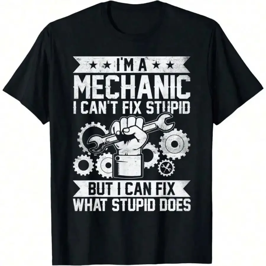 Funny Car Mechanic Engineer T-Shirt, Humor Auto Mechanic Short Sleeve Shirt, Tee Shirt For Boyfriend Husband Boys