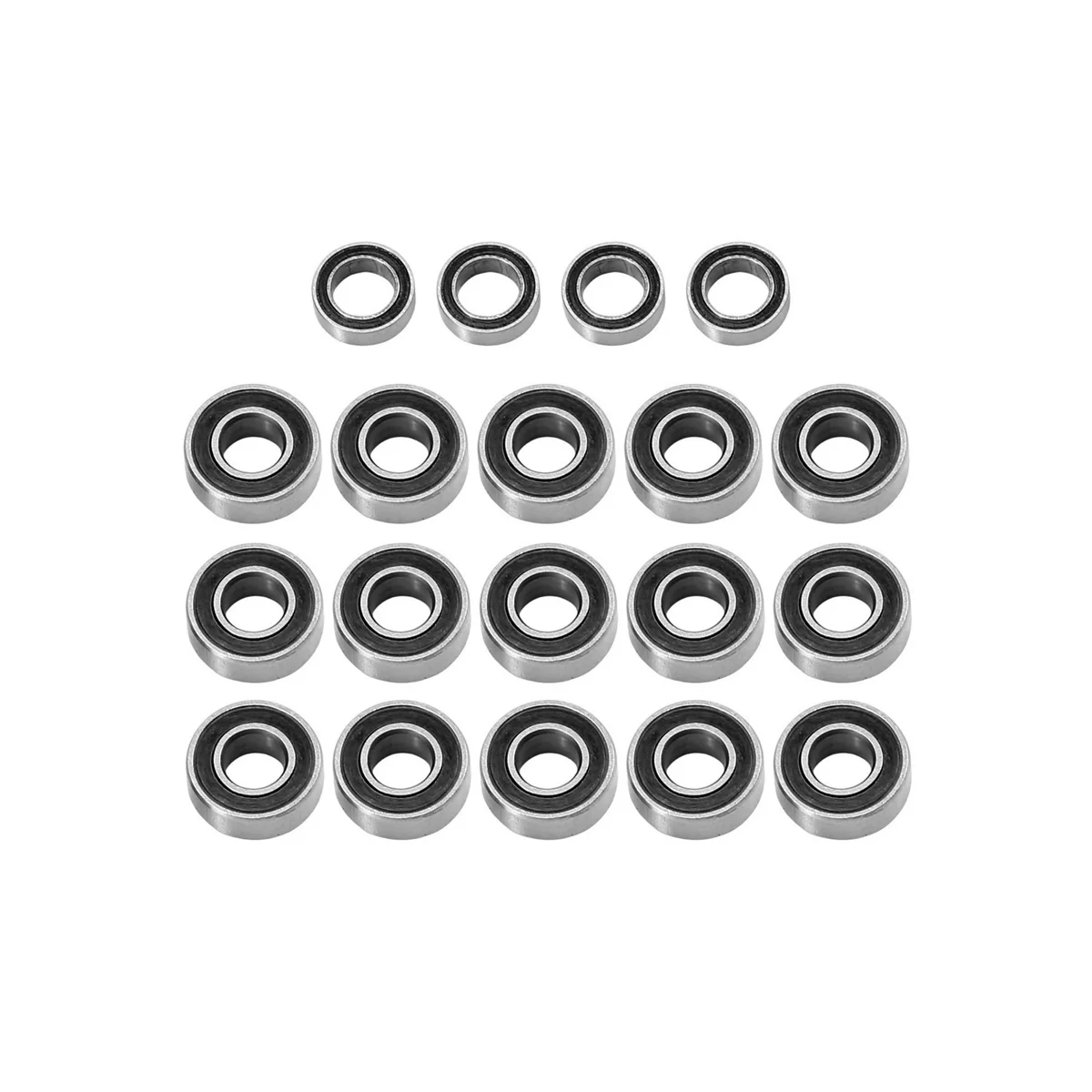 19Pcs Sealed Bearing Kit for Traxxas Slash 2WD Bandit Stampede Rustler 2WD 1/10 RC Car Upgrade Parts Accessories