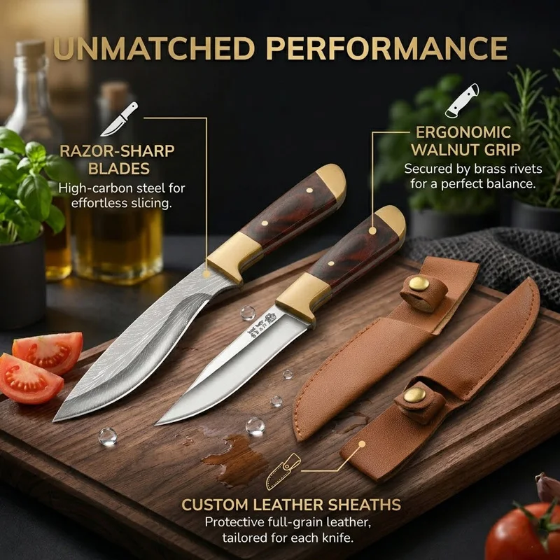 New 2-Piece Premium Kitchen Knife Set Ultra Sharp – High Carbon Stainless Steel Ergonomic Handle for Home Cooking & Food Prep 5