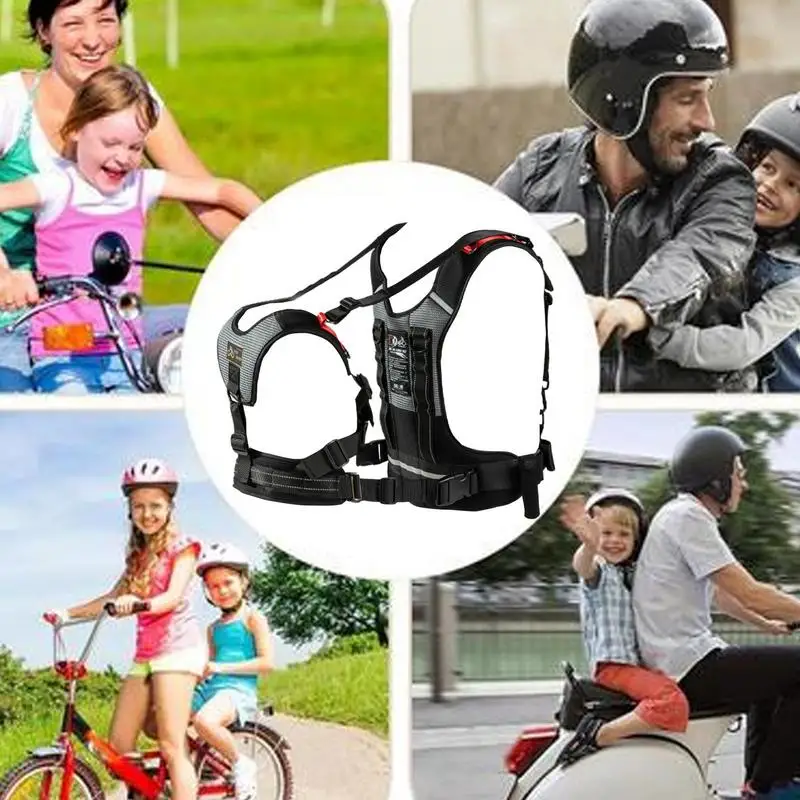 Child Motorcycle Harness Reflective Motorcycle Safety Harness Motorcycle Back Seat Belt Motorcycle Child Safety Belts Flexible