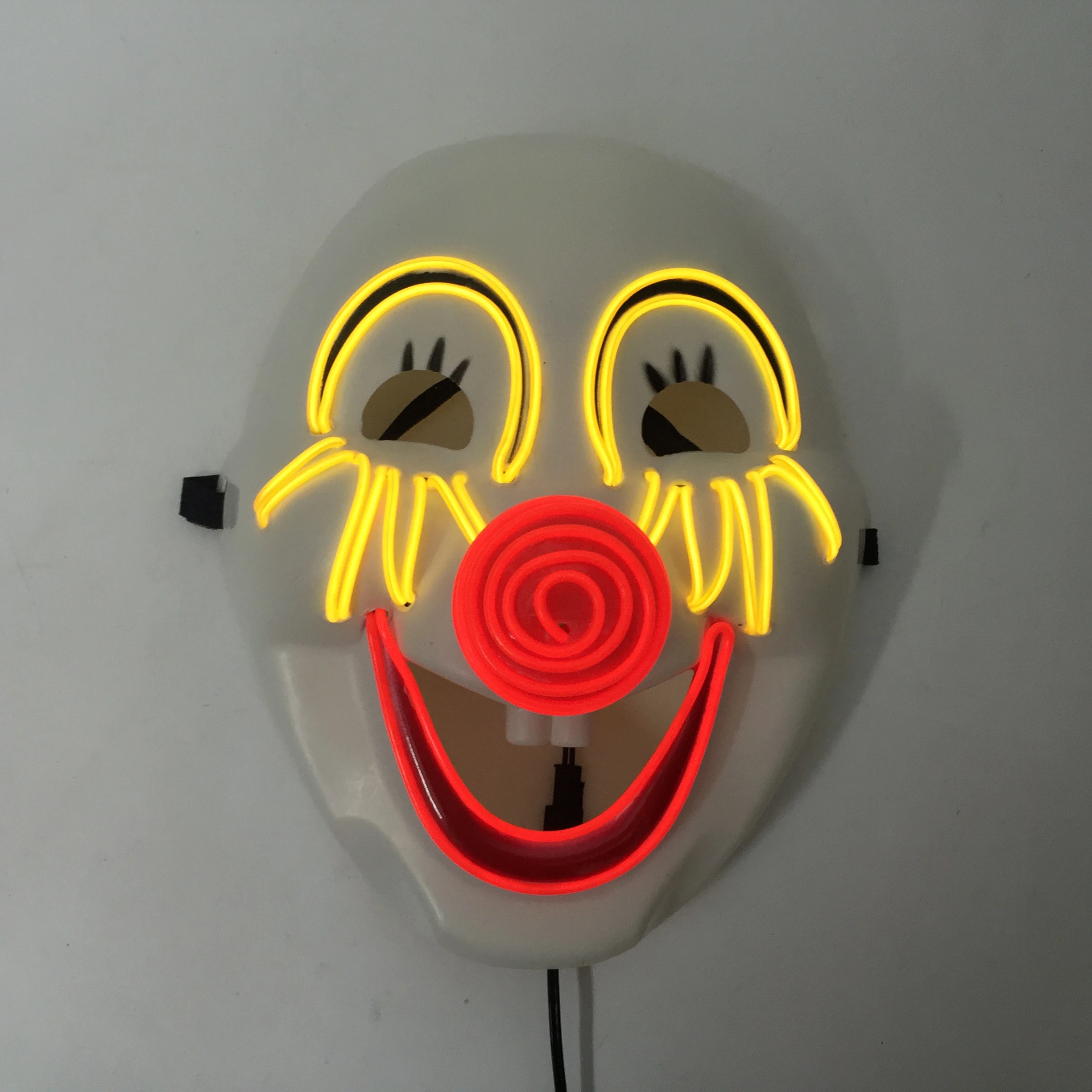 Lustige leuchtende LED-Clown-Maske, blinkende lachende Gesichtsmaske für Erwachsene und Kinder, Buffoon Cosplay, leuchtende Maske, Maskerade-Event-Dekoration
