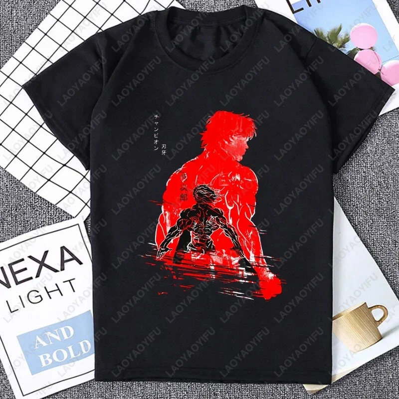 Fighting Animation Yujiro Hanma Fans Tshirt Baki The Grappler Anime ACG Otaku T Shirt Men Clothes Summer Streetwear Harajuku Tee