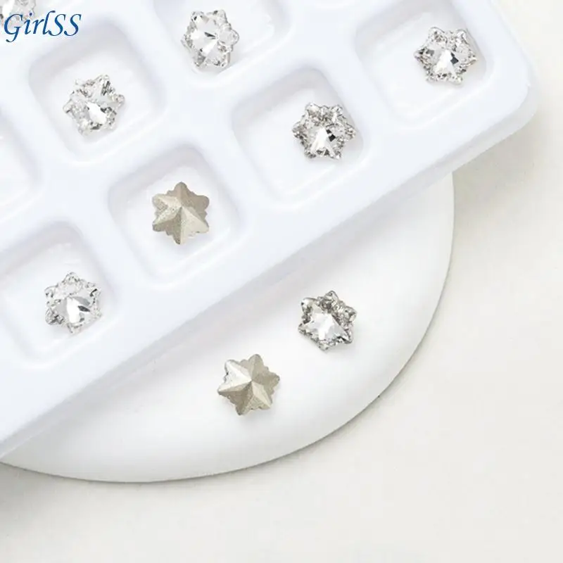 10x ネイルラインストーン不規則な形状ネイルクリスタル宝石ハートネイルチャームクリアネイルアートチャームネイルアートデコレーション T4MB