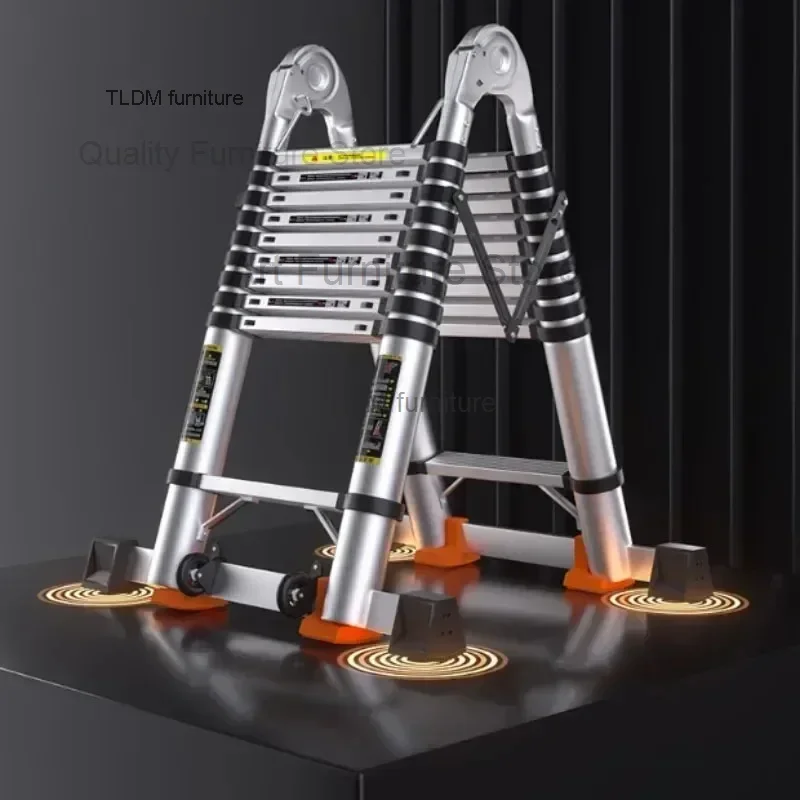 Alloy Telescopic Step Ladder Multi-functional Lifting Engineering Stairs Thickened Herringbone Ladders Folding Stairs