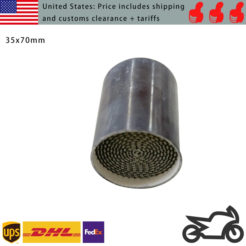 35x70mm High Strength Metal Honeycomb Catalyst for Motorcycle Exhaust 200cpsi for Motor Pipe EURO3 4 5 6 Catalyst Converter