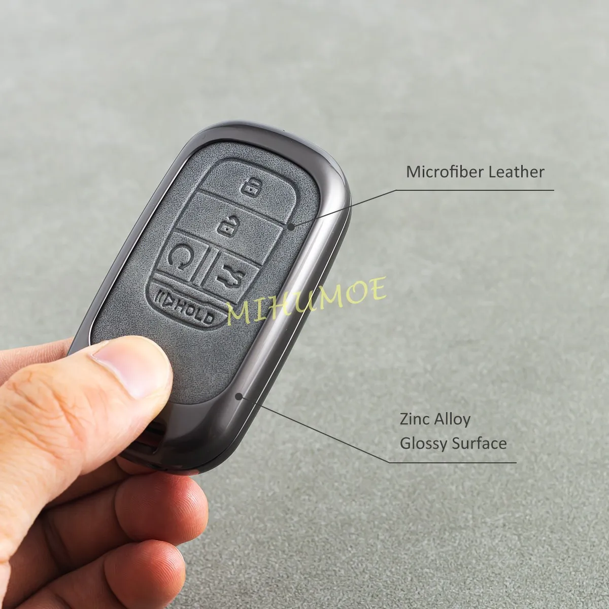 For Honda Civic Accord CRV HRV ZRV Pilot Vezel Odyssey Metal Leather Car Key Fob Case Cover Keychain CR-V HR-V ZR-V Accessories