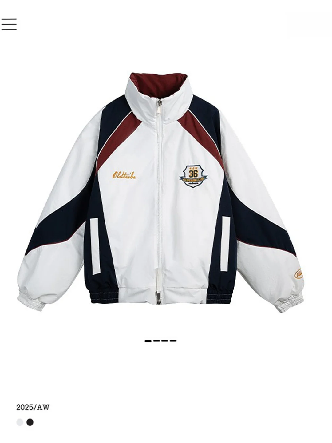 

Winter Thiened Cotton Jaet Men's Spor Sle Patchwork Bae Racing Coat Warm Stand Collar Casual Outerwear