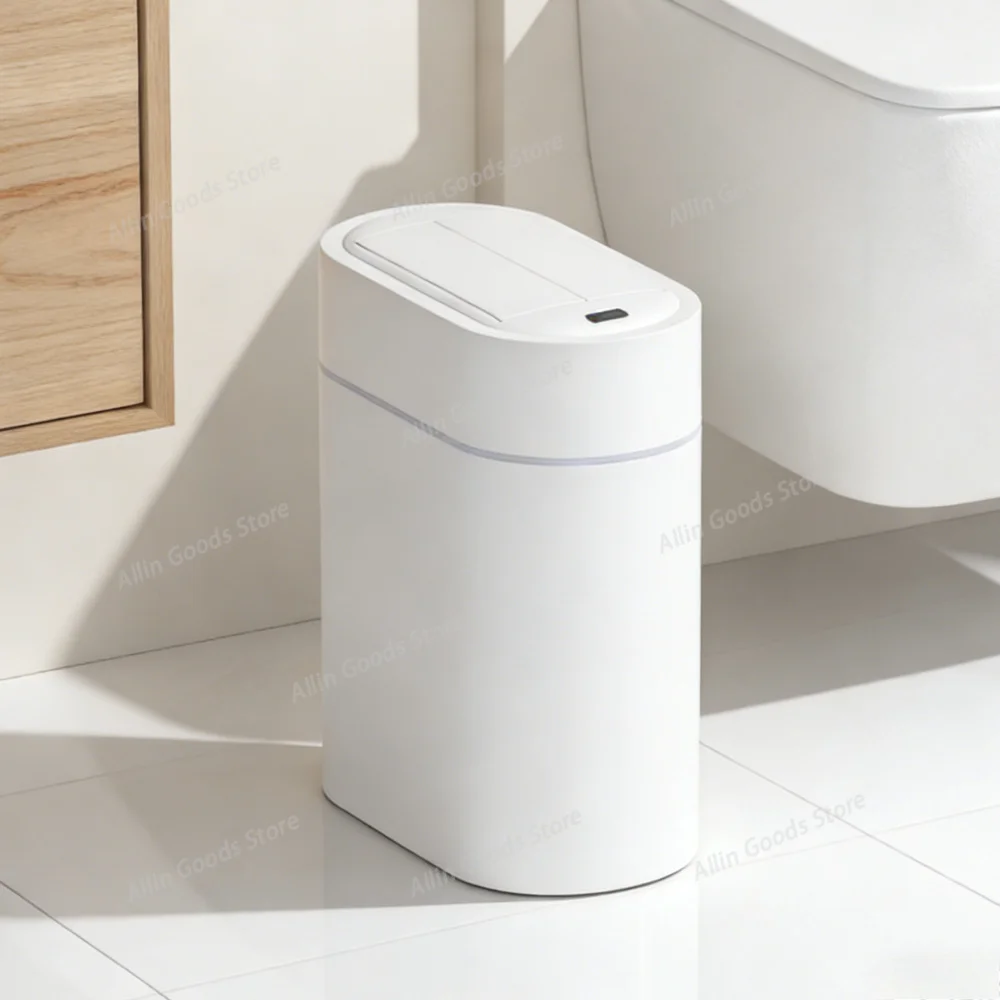 Intelligent Sensor Double-door Trash Can Living Room Kitchen Wall-mounted Narrow Gap Electrically Operated Automatic Trash Can