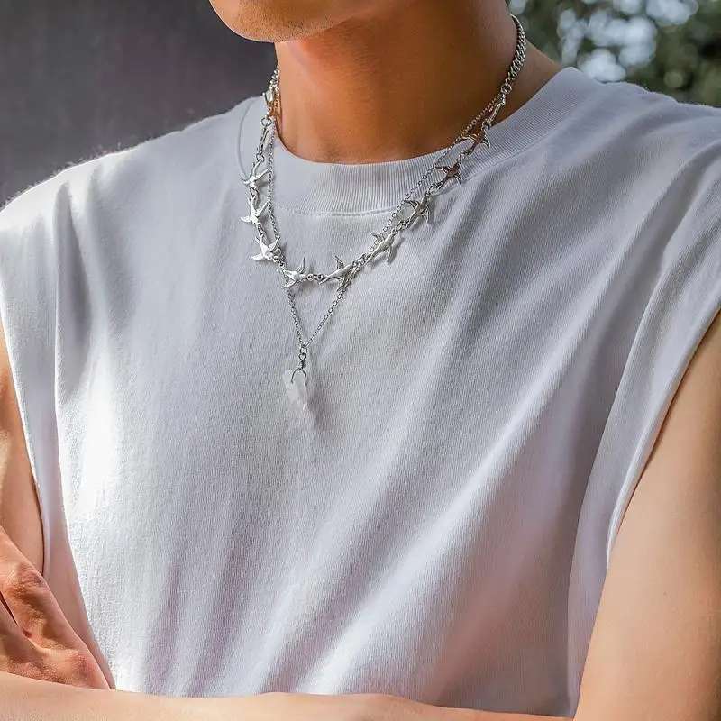 1Pc Titanium Steel Rivet Choker For Man Woman Punk Metal Collar Necklace Luxury Hip Hop Jewelry Street Unisex Accessories