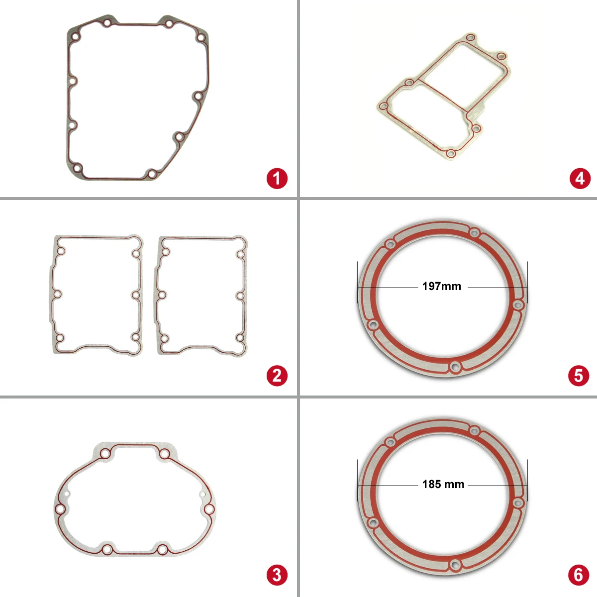 Cam Cover Gasket Rocker Box top cover Gasket Transmission Top Cover Gasket Transmission Side Cover Gasket 5 holes Derby cover