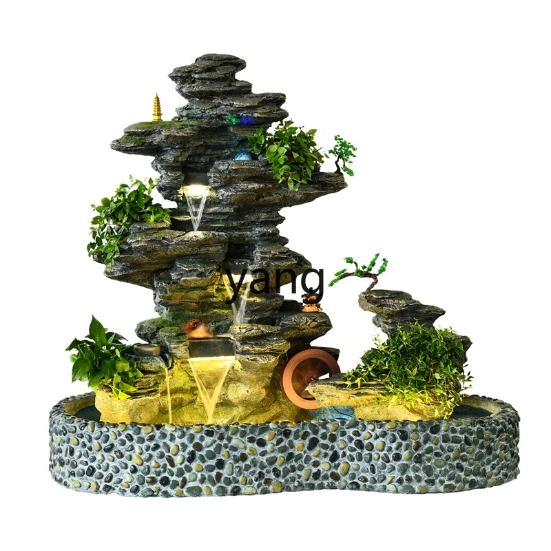 ZL large rockery flowing water fountain feng shui wheel home lucky indoor villa decoration