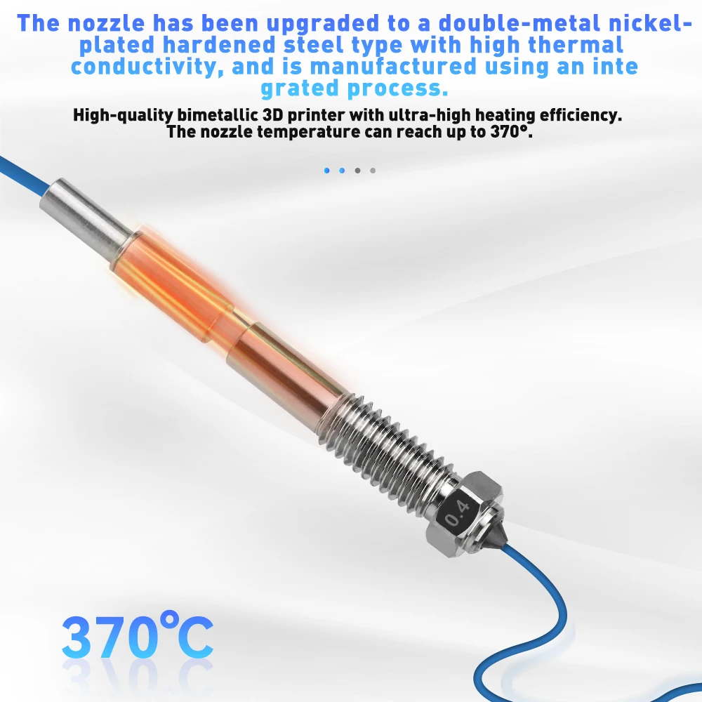0.2/0.4/0.6/0.8 مللي متر فوهات Hotend لـ QIDI Plus4 فوهة ثنائية المعدن إزالة سريعة عزل السيراميك أجزاء طابعة ثلاثية الأبعاد