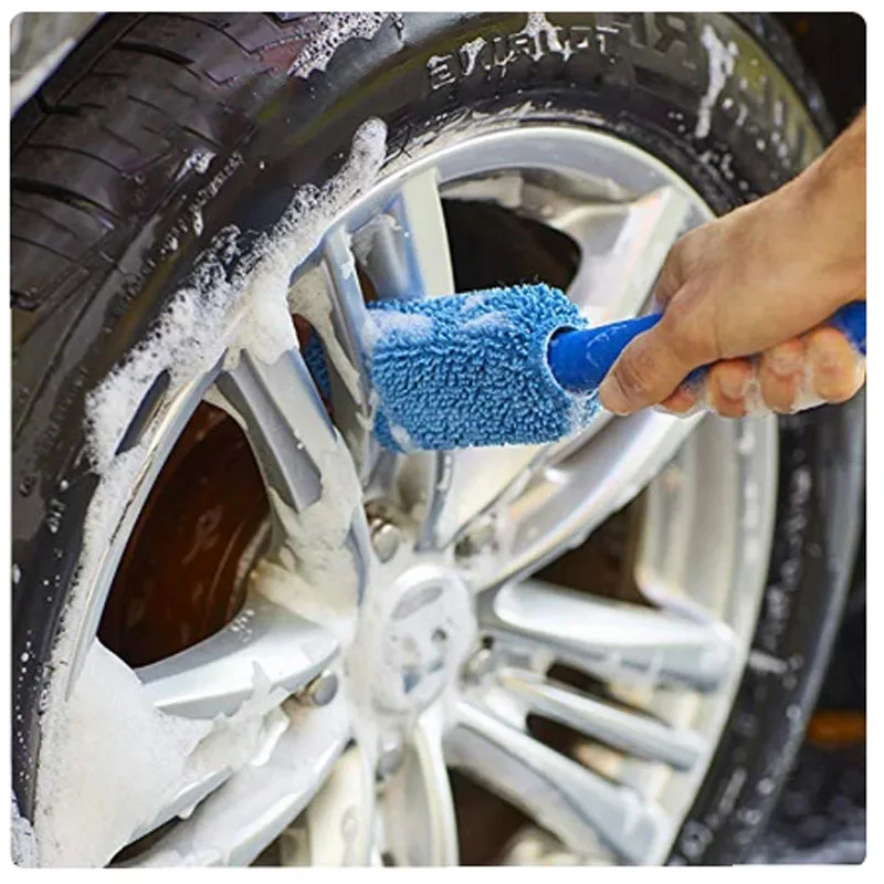 Car Wash Tire Brush Fiber Car Wheel Brush Twist Braid Cloth Wipe Car Cleaning Supplies