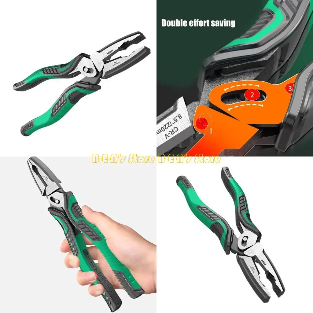 Y1AD Wire Cutter with Ergonomic Handle Eccentric Double Shaft Pliers Cable Cutter for Reduced Hand Fatigue and Enhances Grip