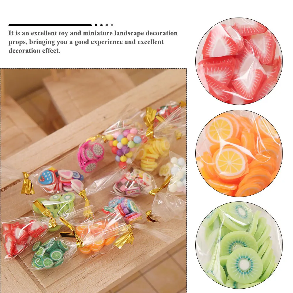 6-teiliges Miniatur-Süßigkeiten-Snack-Set Realistisch Verpackte Snacks Ornamente für Mini-Heimdekoration Fotografie-Requisiten Mini-Lebensmittel