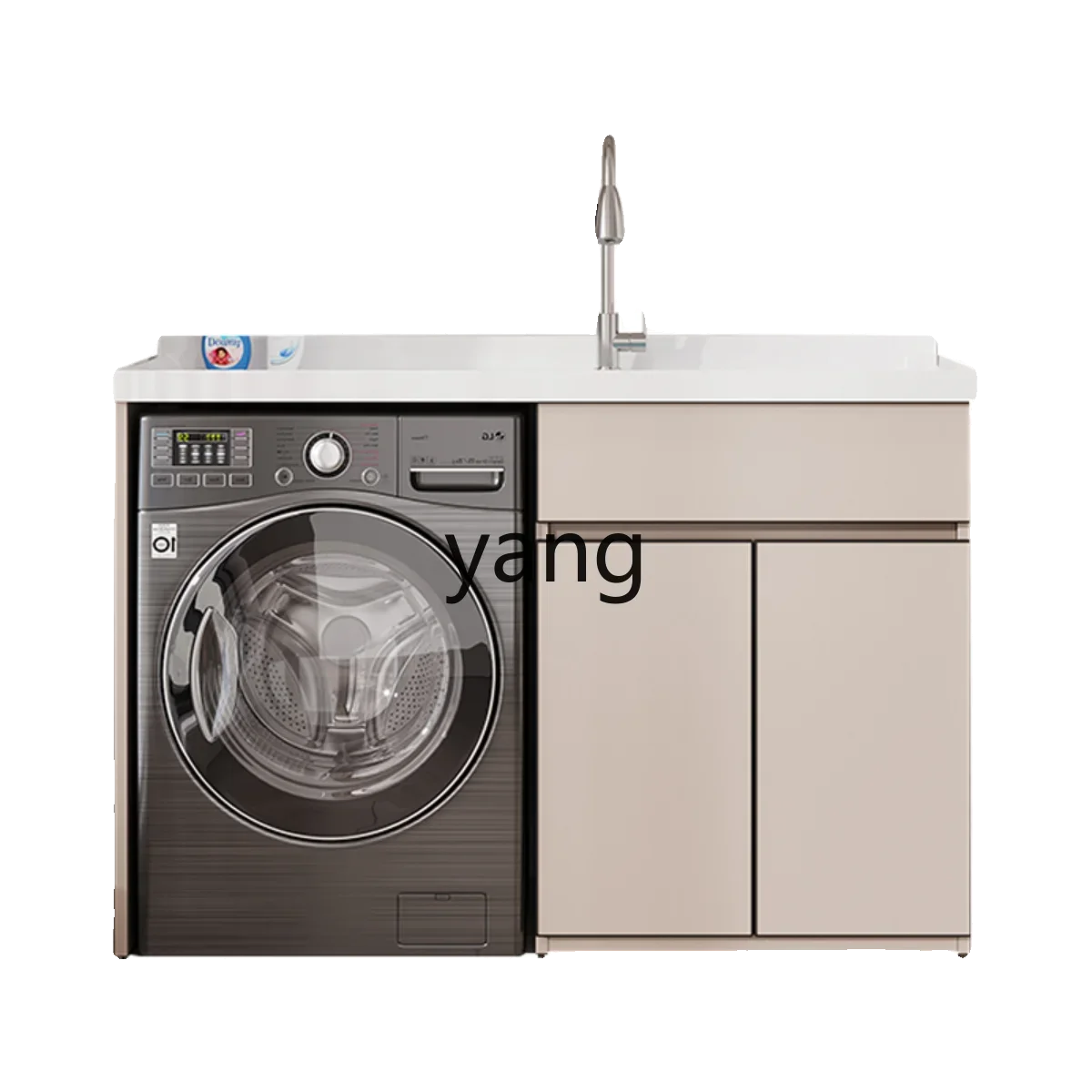 LMM custom balcony washing machine cabinet solid wood balcony integrated cabinet