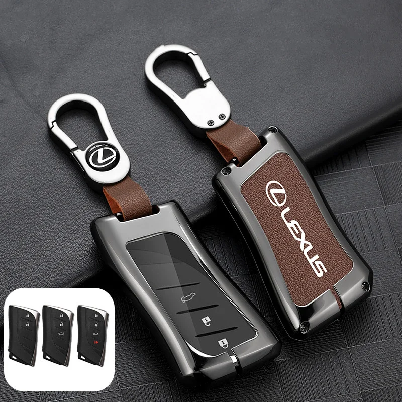 Leather Car Key Case Cover Shell For Lexus UX ES UX200 UX250h ES200 ES300h ES350 US200 US260h Protector Keychain Car Accessories