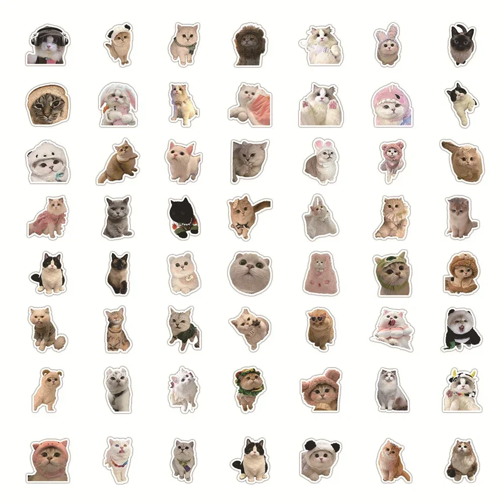 10/30/60pcs Kawaii Cats Stickers Toys Cute Kitten Cartoon Decals For Kids DIY Laptop Scrapbook Stationery Fridge Funny Sticker