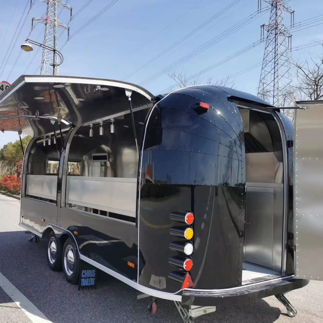Cool BBQ Car, Street Mobile Food Trailer , Made by 304 Stainless Steel . Have CoC, Factory Customized