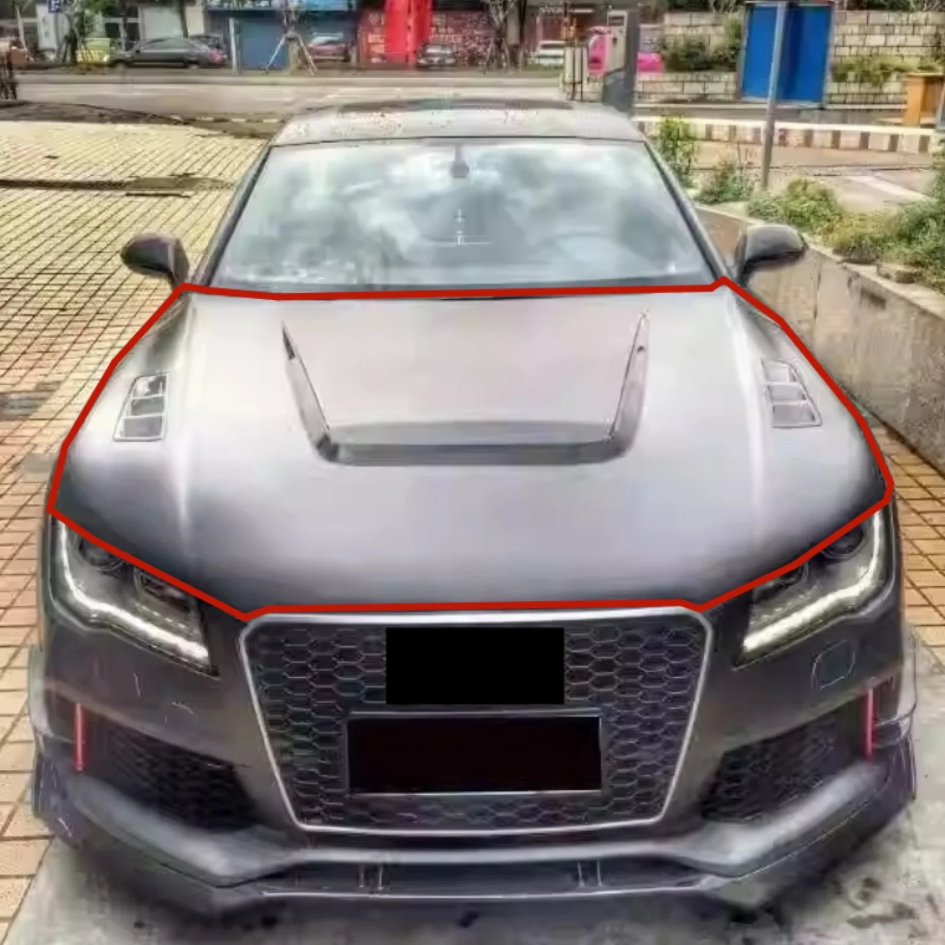Resin Bonnet Front Engine Hood for Audi A7 S7 RS7 11-18 Modified New Style Light Wight Engine Cover Car Body Kit Accessories
