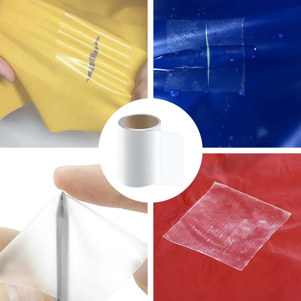 Rollo de 1M de parche de reparación de TPU para exteriores, multifuncional e impermeable, para colchones inflables, piscinas, castillos hinchables y tiendas de campaña