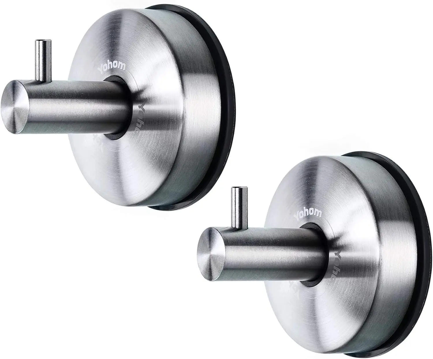 

Stainless Steel Vacuum Suction Cup Shower Holders - Removable Towel Rack, Bathrobe and Loofah Hooks with Brushed Finish