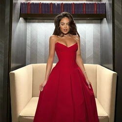 Suninheart Summer Formal Occasion Strapless Dress Sexy Elegant Fit and Flare Birthday Party Dresses Red Women's Clothing