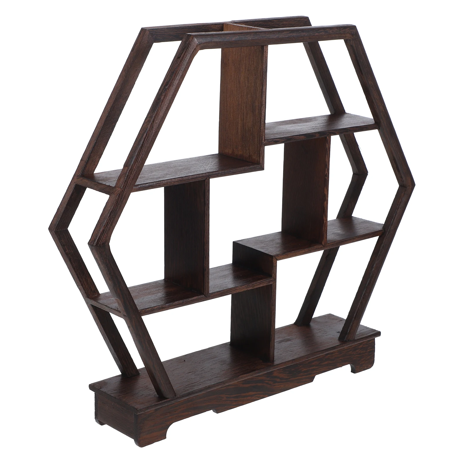 

Solid Vintage Display Solid Wood Shelf Stand Rosewood Crafts Room Decor Storage Rack Teak Wood