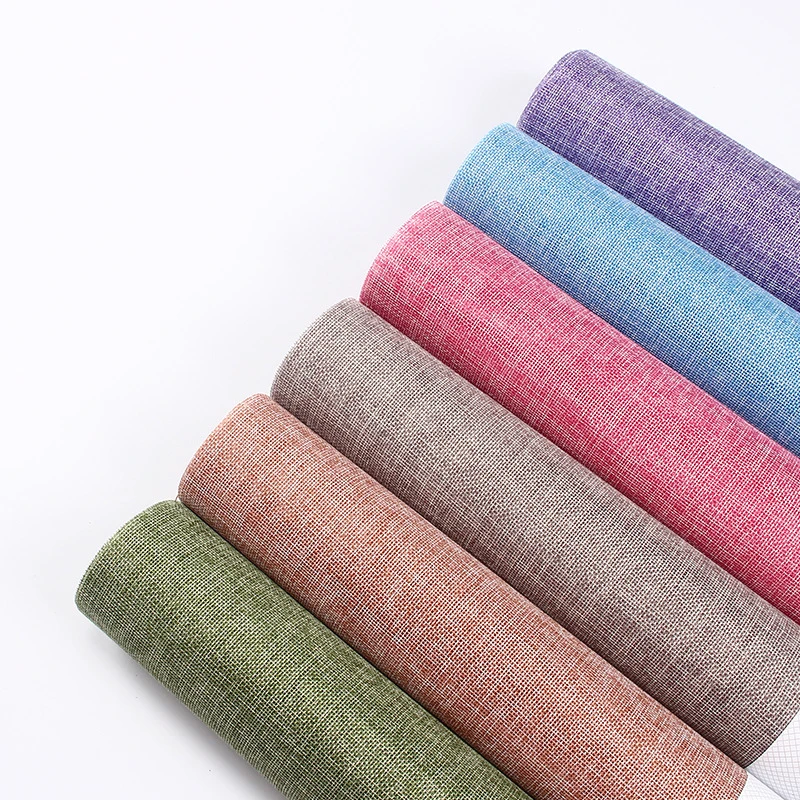 48x50/500cm Solid Color Linen Fabric For Bouquet Packaging Materials，Handmade DIY Christmas Decoration TJ20605