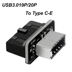 19P/20P Pin Internal Header to USB USB 3.0 3.1 Type C E Gen2-gen1 Adapter Converter 73S Motherboard Desktop Instrument