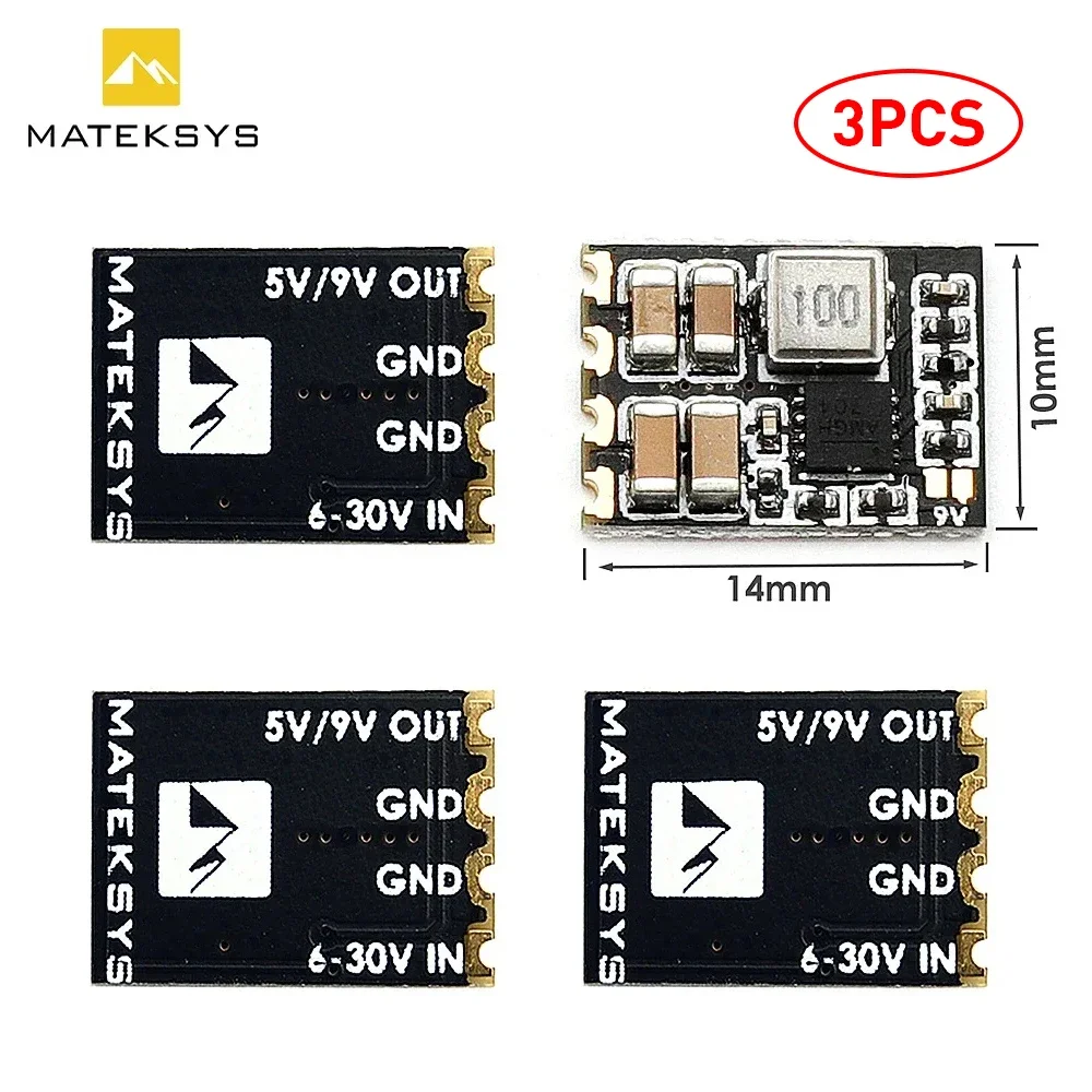 MATEKSYS Micro BEC 6-30V To 5V/9V-ADJ Step-down Regulator 10X14mm for RC Models FPV Racing Drone Airplane DIY Replacement Parts