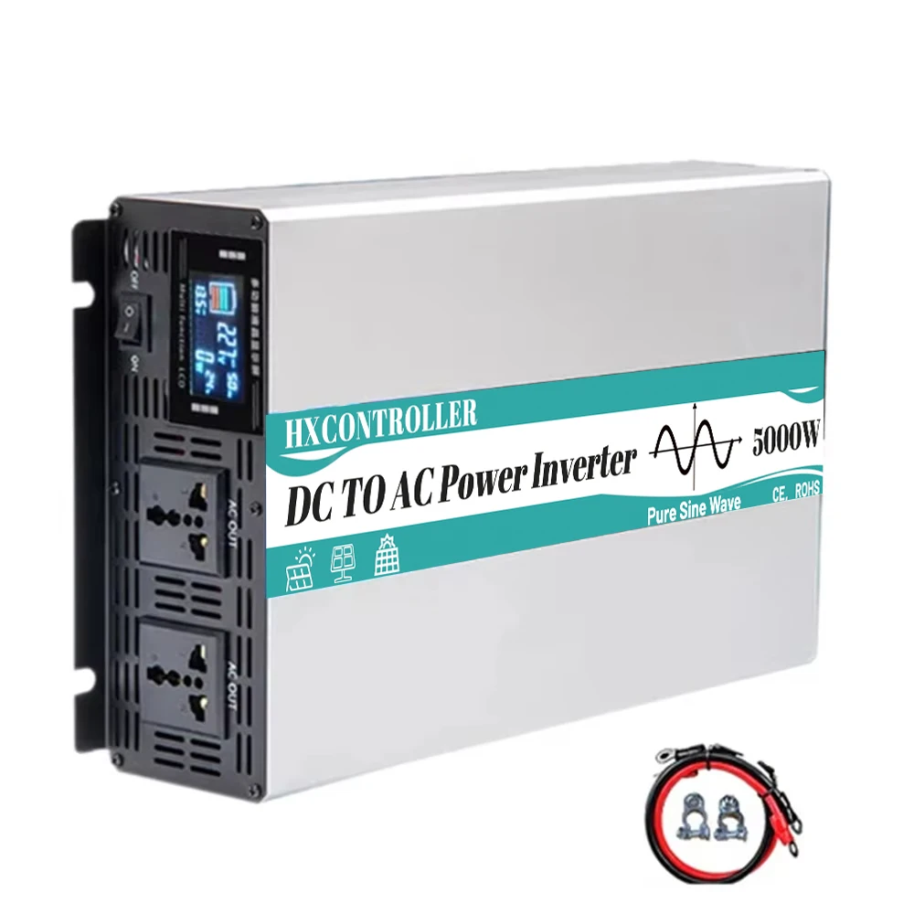 12V 24V 48V 5000W Pure Sine Wave Power Inverter DC To AC 110V 220V Converter For Outdoor picnic camping RV Home appliances