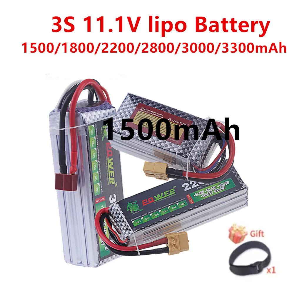 3s Lipo Battery 1500mah 1800mAh 2200mAh 2800mAh 3000mAh 3300mAh 11.1v Rechargeable Battery T XT60 Plug For RC Toys Parts