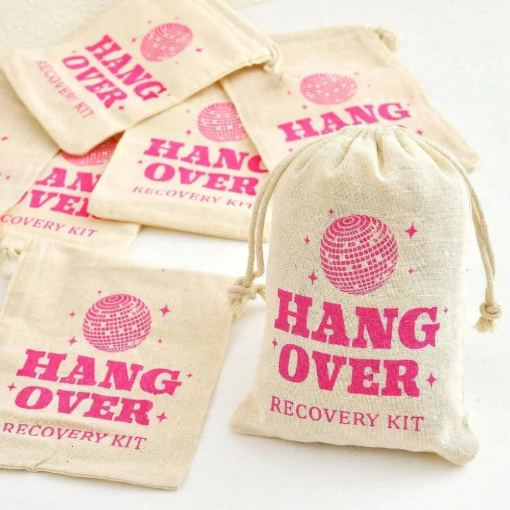 20 pcs Custom Gunny Bags,Candy Snack Bags Gift Bags Gift Bags Hangover Recovery Kit' Hangover Relief Kit Burlap Bag