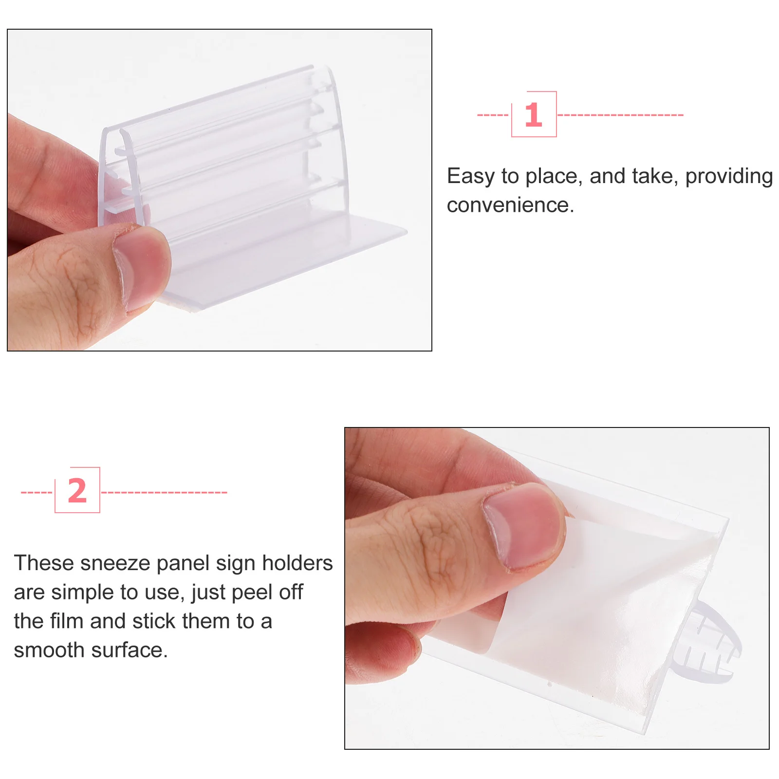 20 stuks paneelhouders zelfklevende kleine niesbeschermer tekenhouders voor kaarten foto's naamplaatjes tafelnummers beschermbordhouder