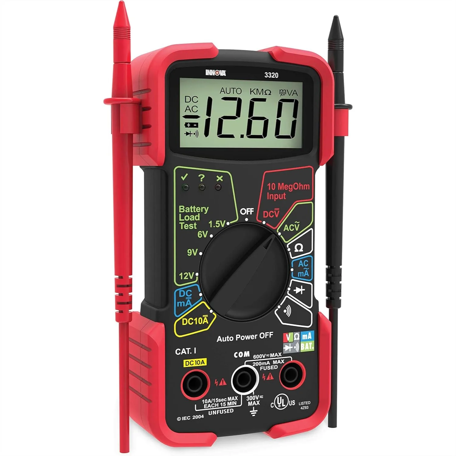 

Auto-Ranging Digital Multimeter with Large Display for Automotive and Household Electrical Troubleshooting