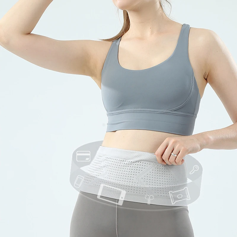 Seamless Invisible Running Waist Belt Bag Gym Bags Lightweight Invisible Mobile Phone Bags Portable Elastic Run Cycling Bag