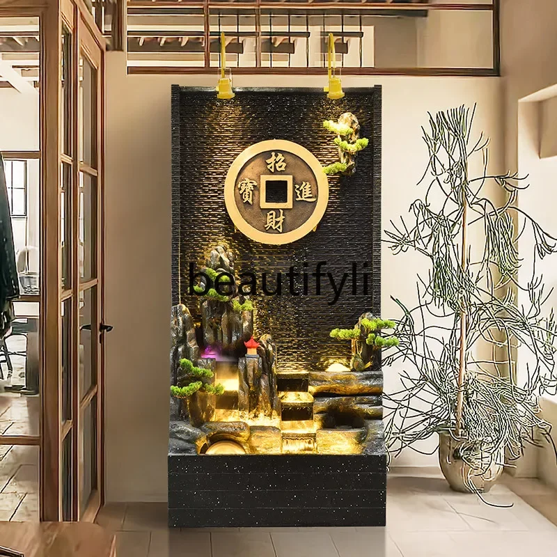 

Water curtain wall,screen,rockery,flowing water ornament,circulating water,hotel clubhouse entrance decorative water feature07