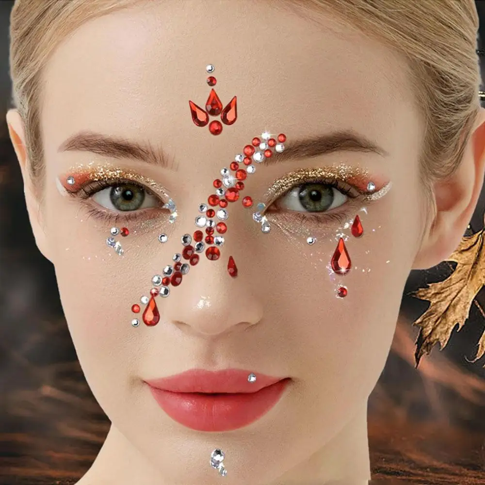 5Sheets Face Gems Rhinestones for Face Makeup, Halloween Stickers