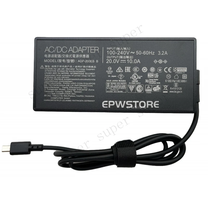 

S+ 200W AC Adapter Charger For ASUS ROG Zephyrus G14 GA403 GA403UP GA403WP Laptop