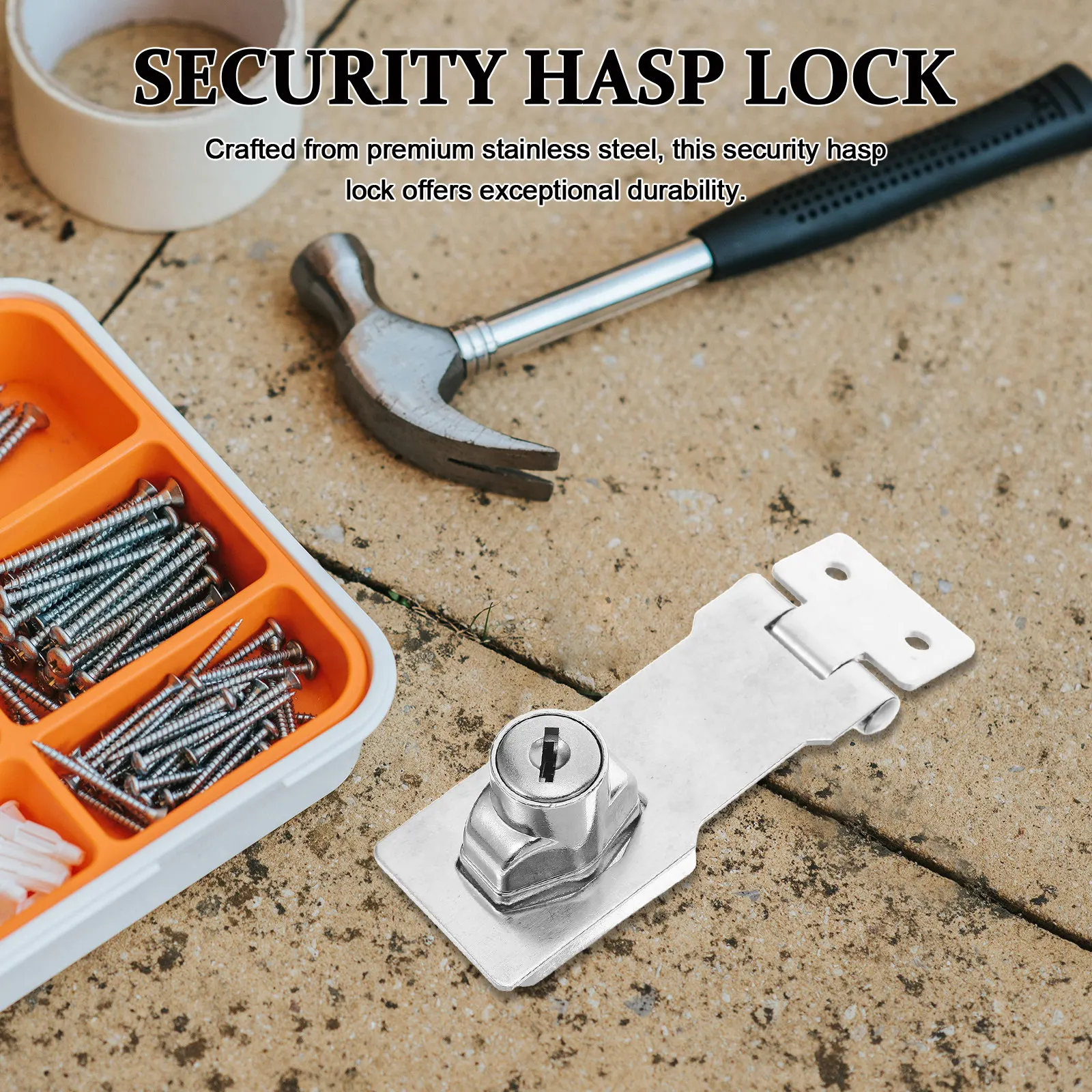 2Set Stainless Steel Security Hasp Lock Heavy Duty Keyed Latch for Boxes Cabinets Doors Toolboxes Outdoor Use Door Lock with Key
