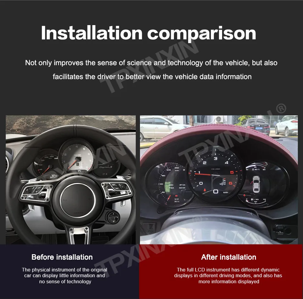 Digital Performance Display Dashboard For Porsche 718 Upgradation LCD Speed Table Car Virtua Navigation Carplay