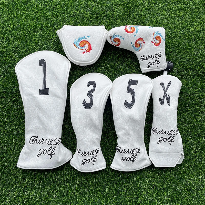 Numbers Golf Club #1 #3 #5 Wood Headcovers Driver Fairway Woods Cover PU Leather High quality Putter Head Covers